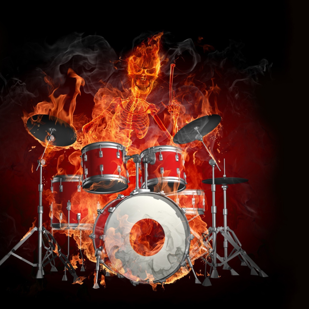 Fondo de pantalla Fire Drummer 1024x1024