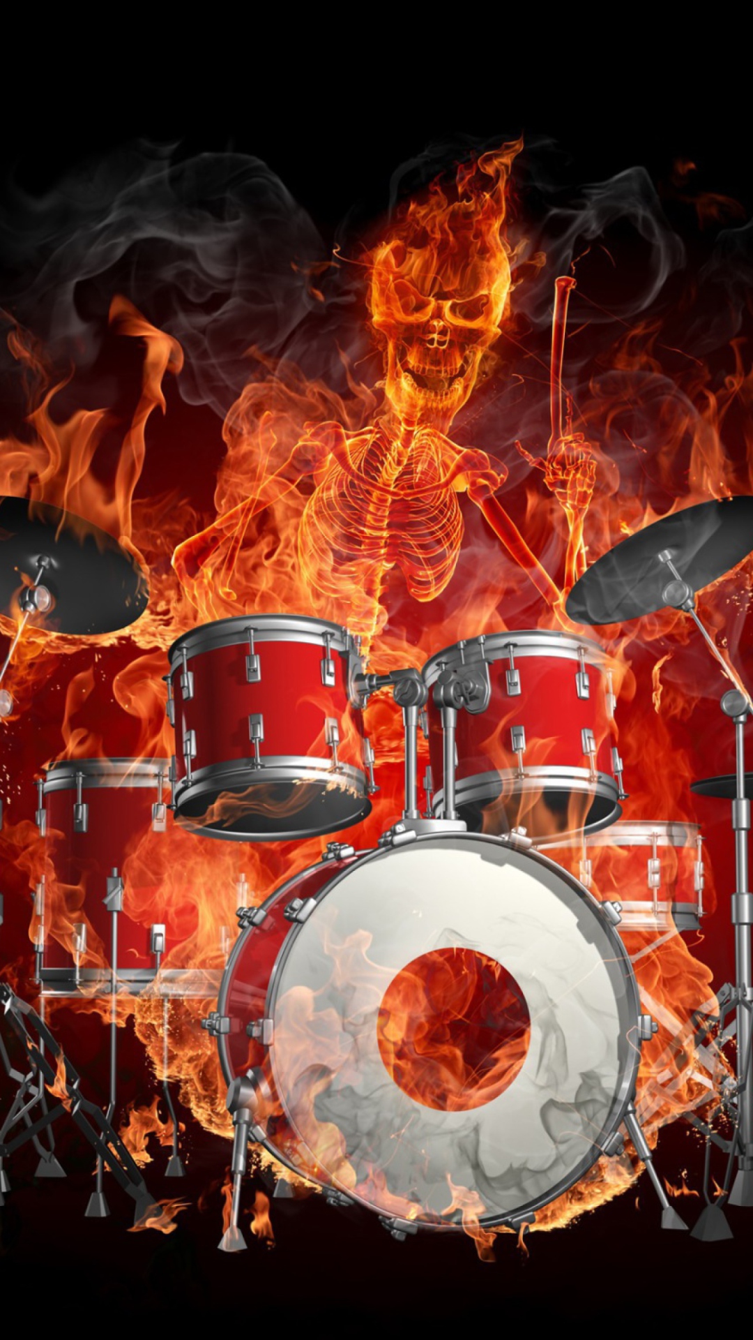 Sfondi Fire Drummer 1080x1920