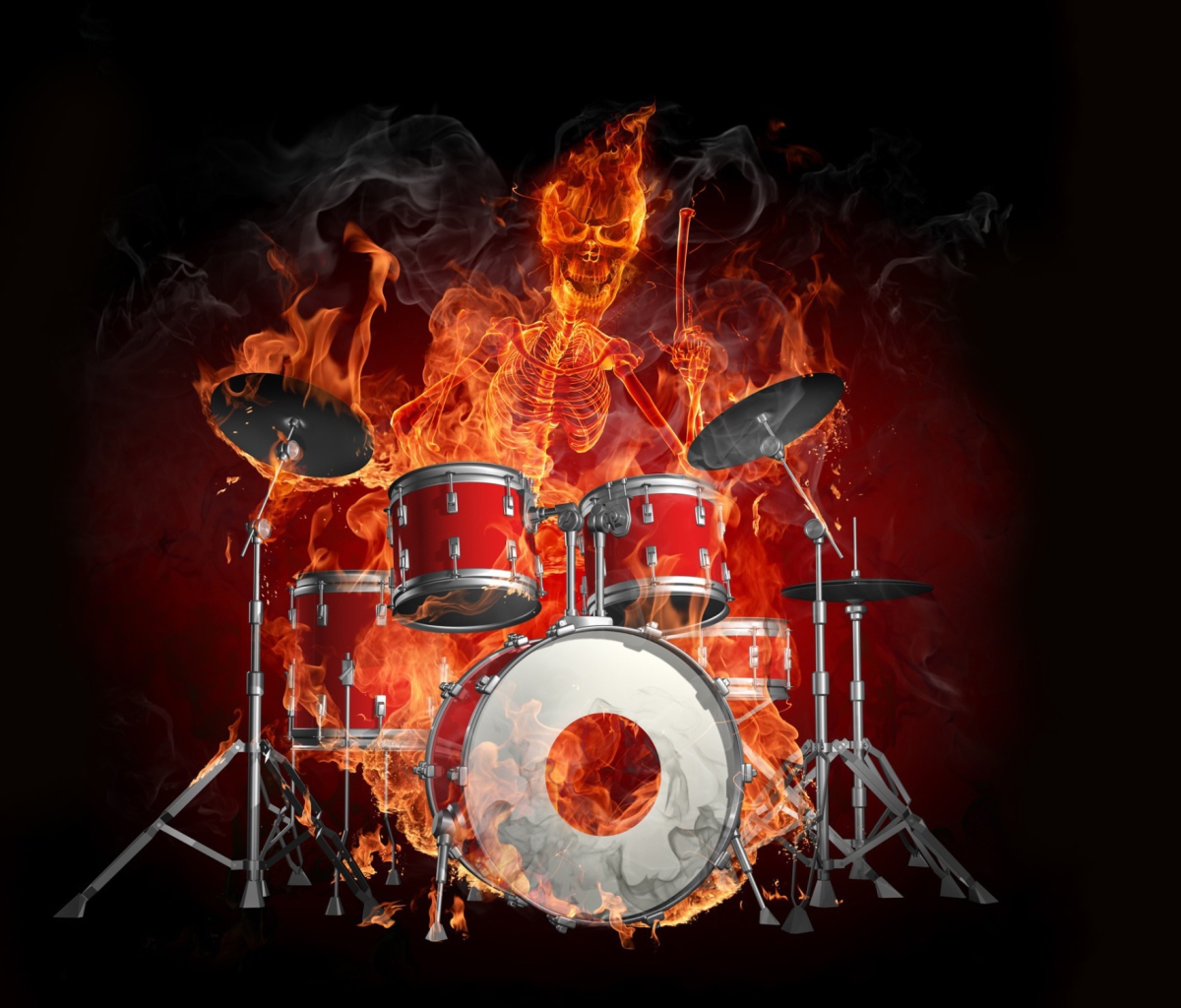 Das Fire Drummer Wallpaper 1200x1024