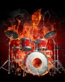 Fondo de pantalla Fire Drummer 128x160