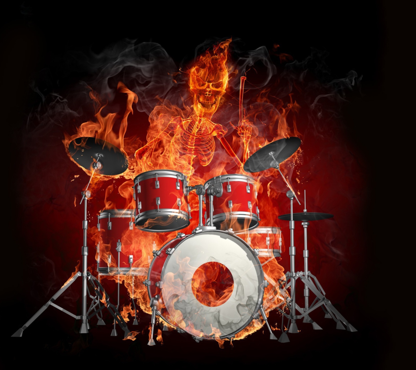 Das Fire Drummer Wallpaper 1440x1280