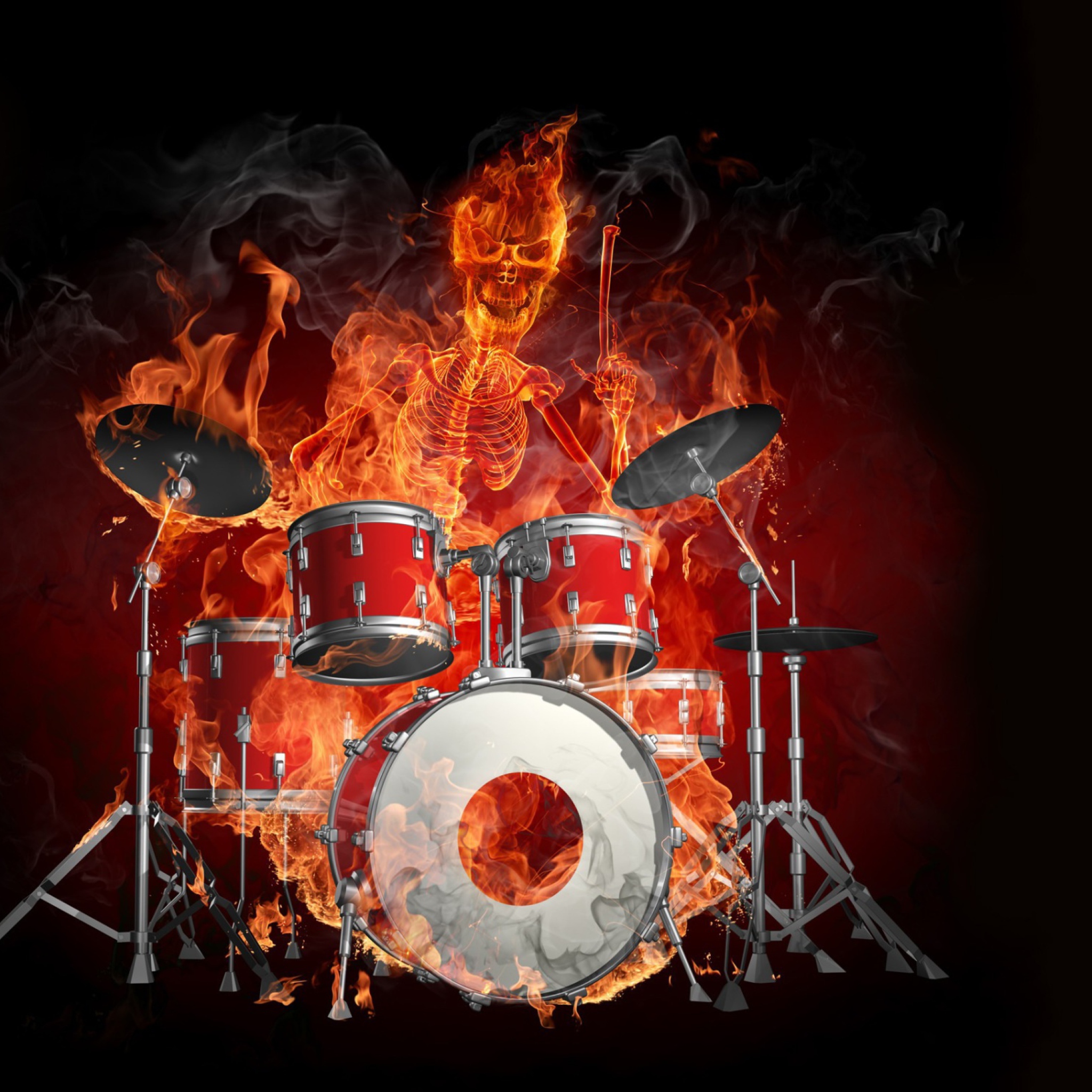 Das Fire Drummer Wallpaper 2048x2048