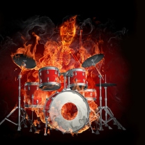 Das Fire Drummer Wallpaper 208x208