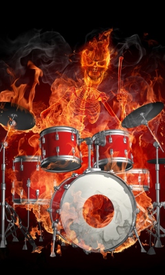 Fondo de pantalla Fire Drummer 240x400