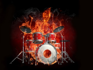 Обои Fire Drummer 320x240