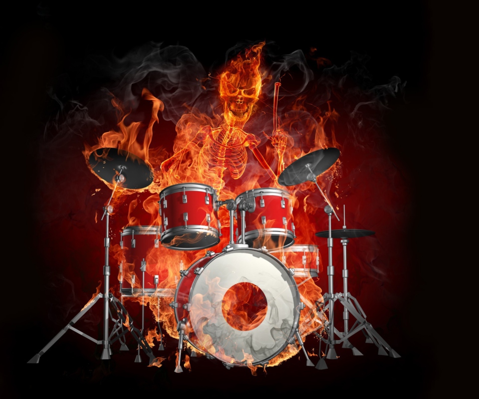 Fondo de pantalla Fire Drummer 960x800