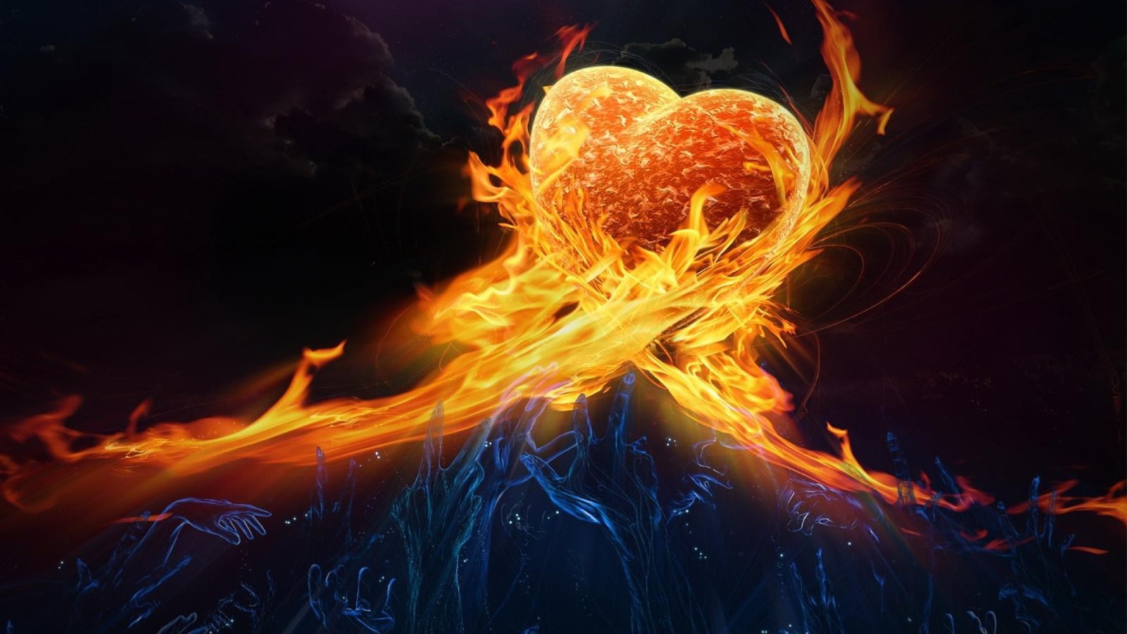 Sfondi Fire Hearts 1600x900