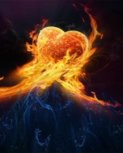 Fondo de pantalla Fire Hearts 176x220