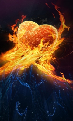 Das Fire Hearts Wallpaper 240x400