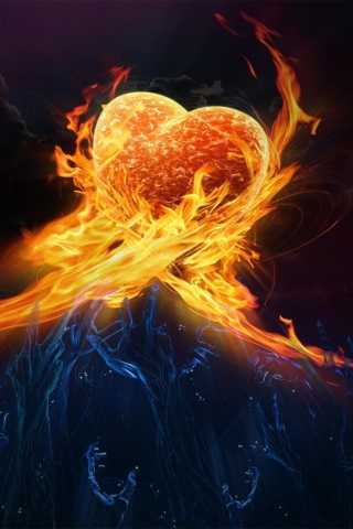 Das Fire Hearts Wallpaper 320x480