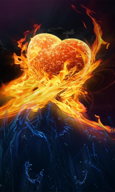 Das Fire Hearts Wallpaper 480x800
