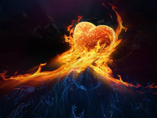 Fire Hearts wallpaper 640x480