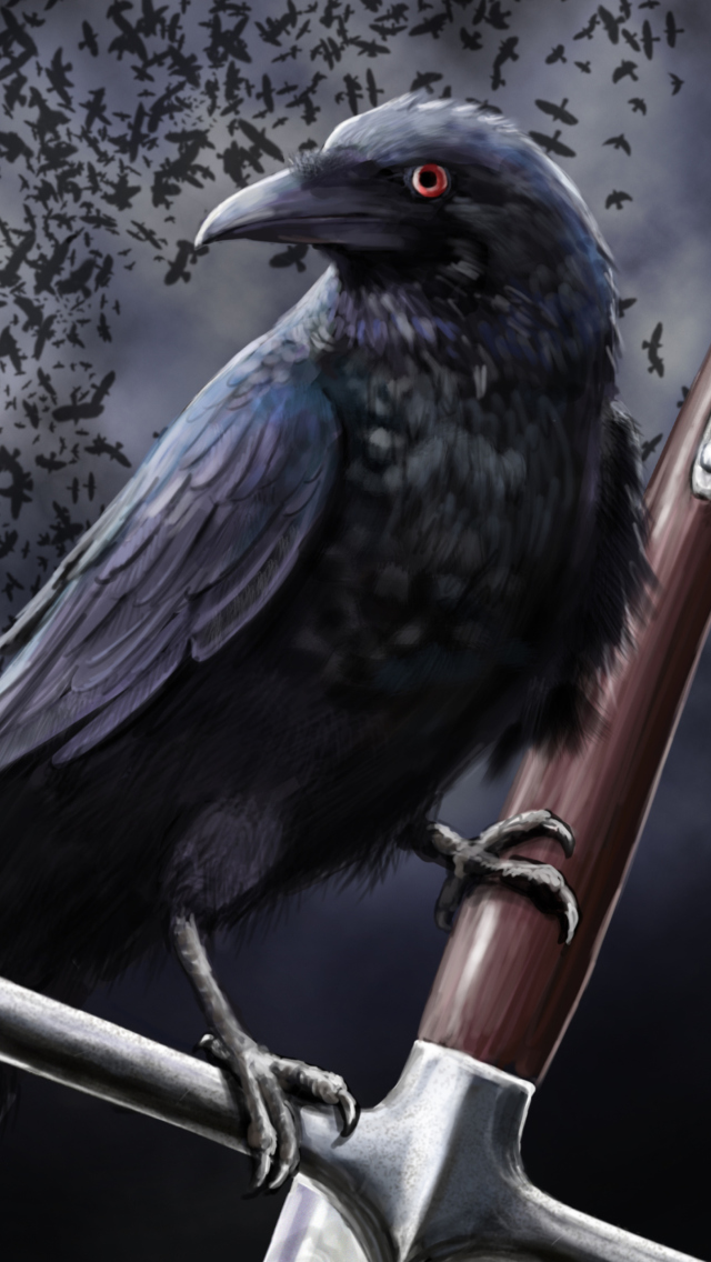 Das Black Crow Wallpaper 640x1136