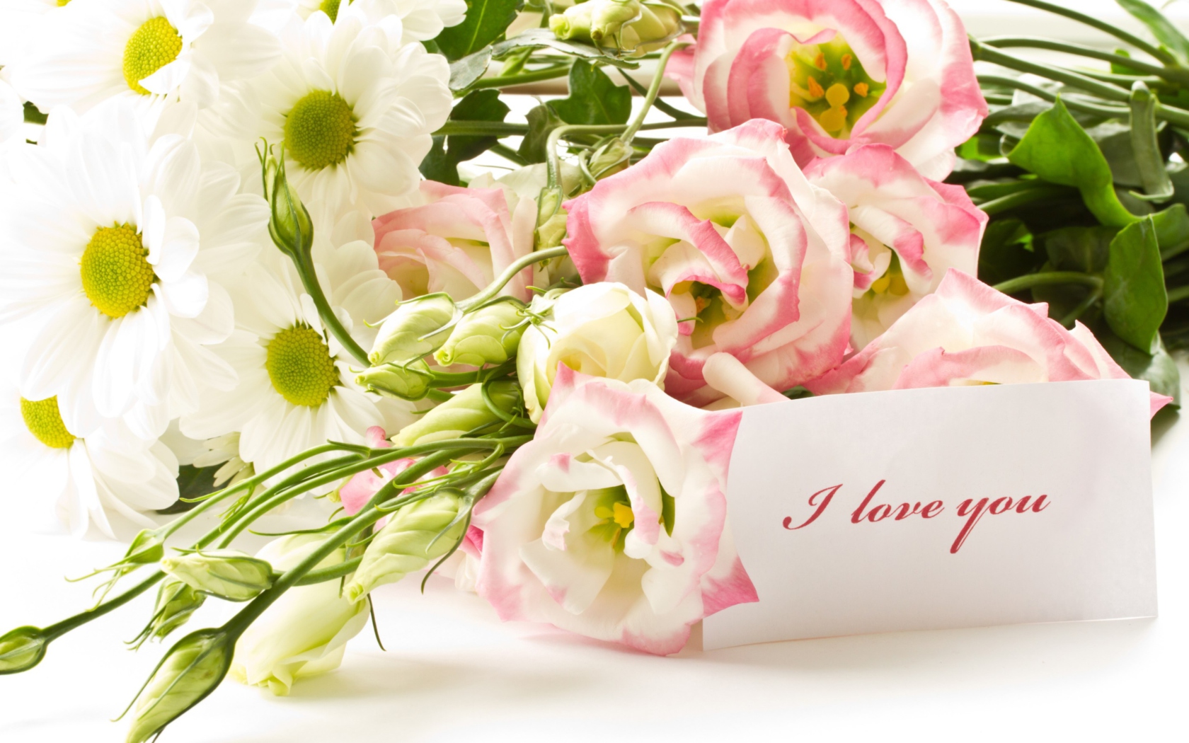 Screenshot №1 pro téma I Love You Bouquet 1680x1050
