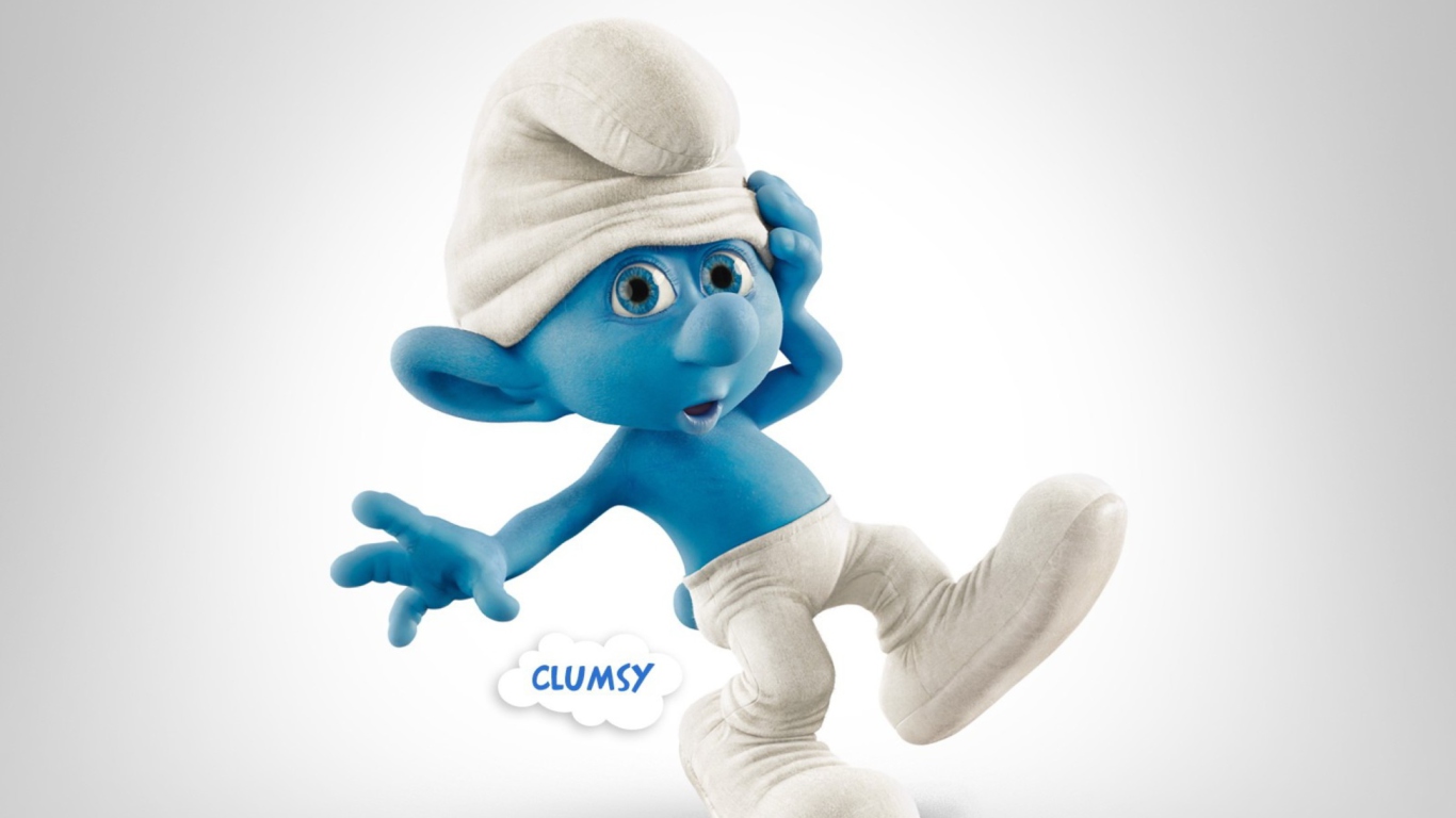 Clumsy Smurf wallpaper 1366x768