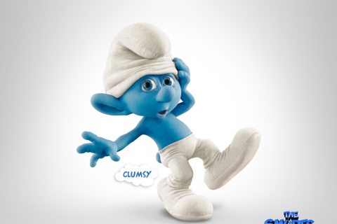 Fondo de pantalla Clumsy Smurf 480x320