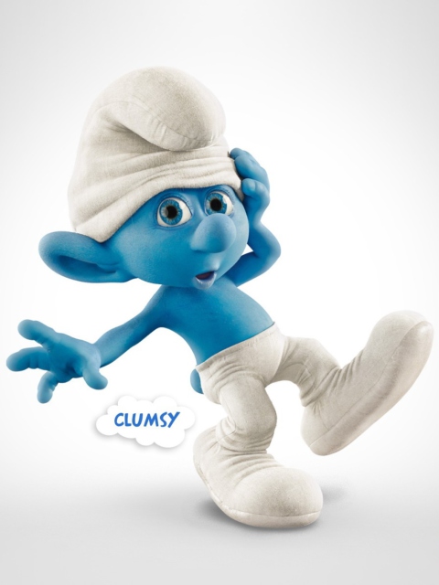 Clumsy Smurf wallpaper 480x640