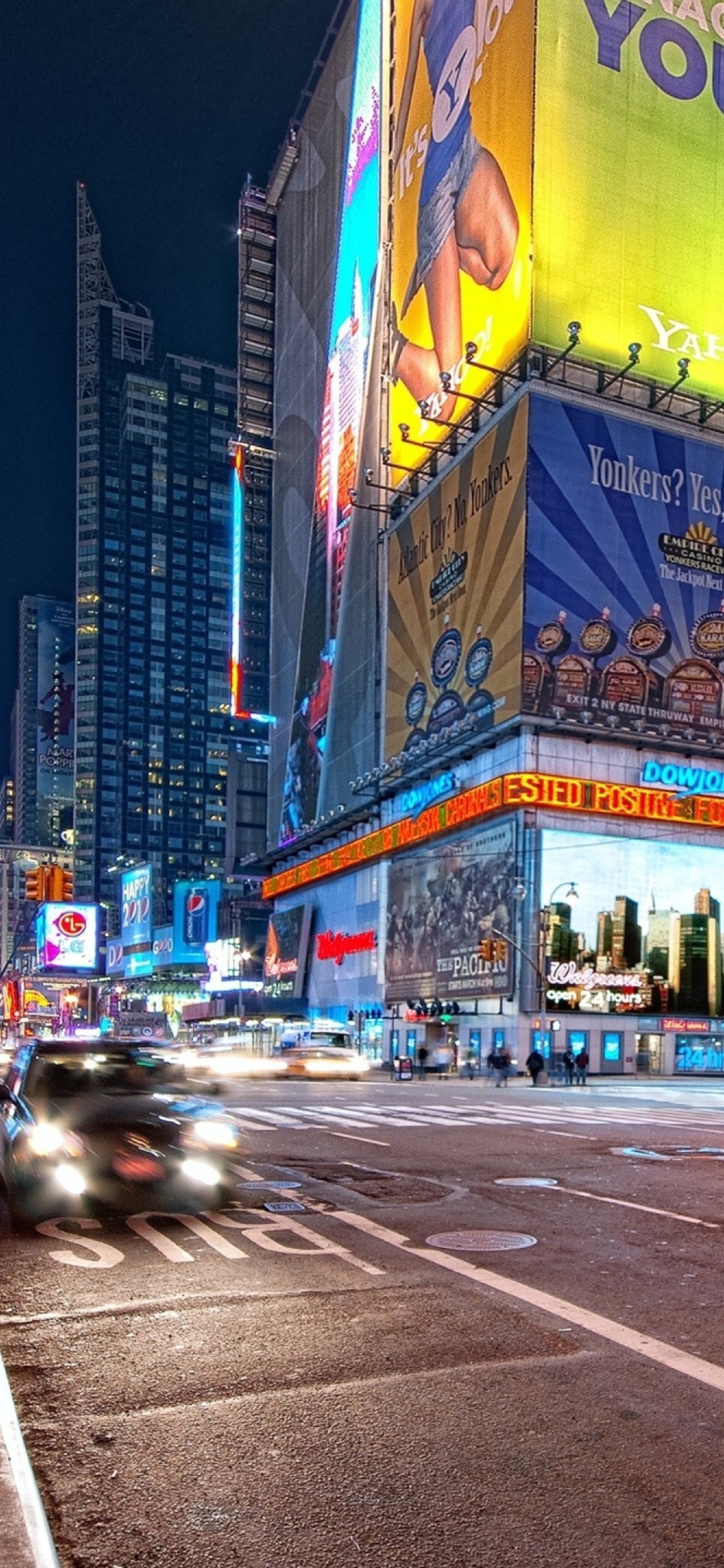 New York Night Times Square wallpaper 1170x2532