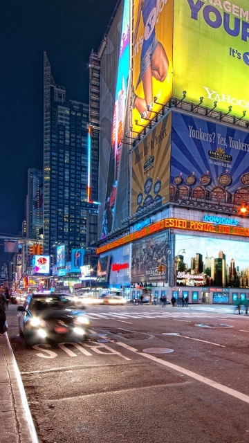 Das New York Night Times Square Wallpaper 360x640