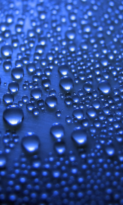 Fondo de pantalla Blue Drops 480x800