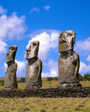 Das Easter Island Heads Wallpaper 128x160