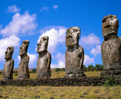 Easter Island Heads wallpaper 176x144