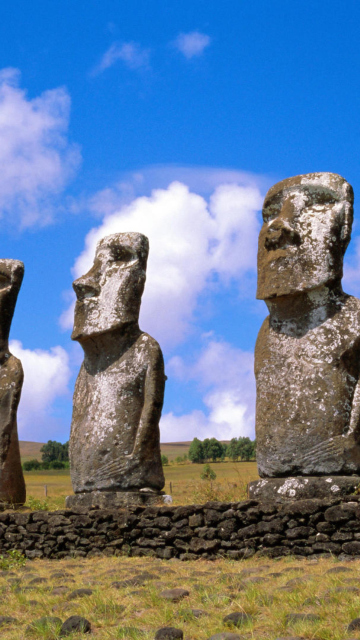 Das Easter Island Heads Wallpaper 360x640