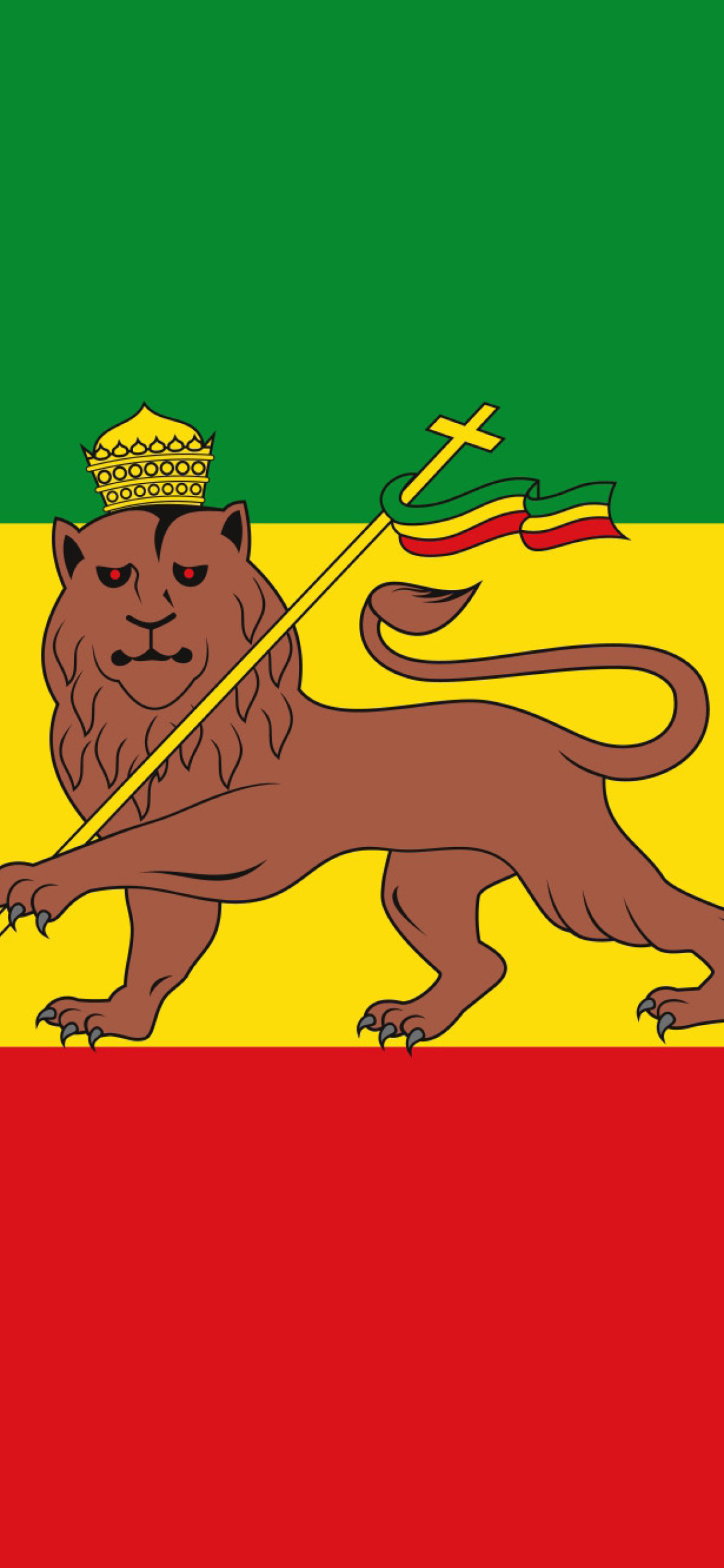 Обои Flag of Ethiopia 1170x2532