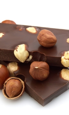 Обои Chocolate With Hazelnuts 240x400