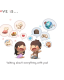 Обои Love Is - Talking About Everything With You 128x160