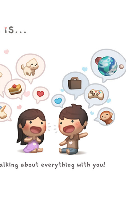 Обои Love Is - Talking About Everything With You 480x800
