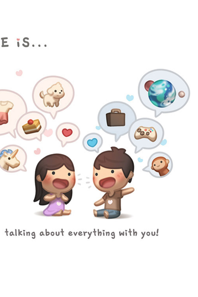 Fondo de pantalla Love Is - Talking About Everything With You 640x960