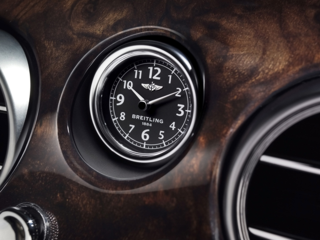 Sfondi Bentley Continental - Breitling Clock 1024x768