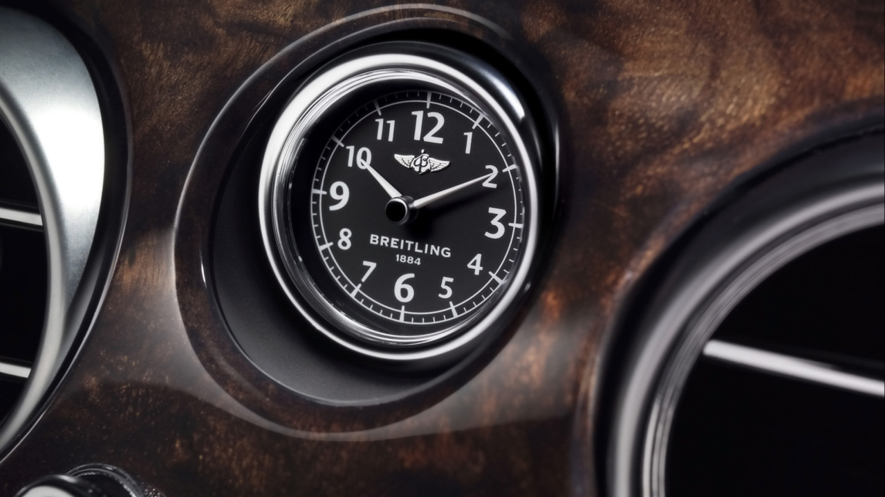 Fondo de pantalla Bentley Continental - Breitling Clock 1280x720