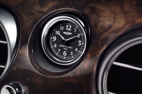 Sfondi Bentley Continental - Breitling Clock 480x320