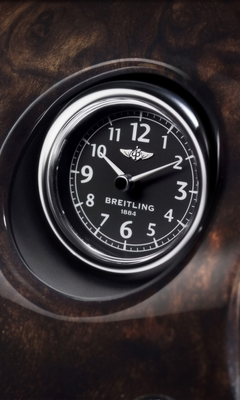Das Bentley Continental - Breitling Clock Wallpaper 480x800