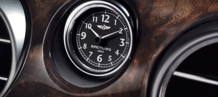 Fondo de pantalla Bentley Continental - Breitling Clock 720x320