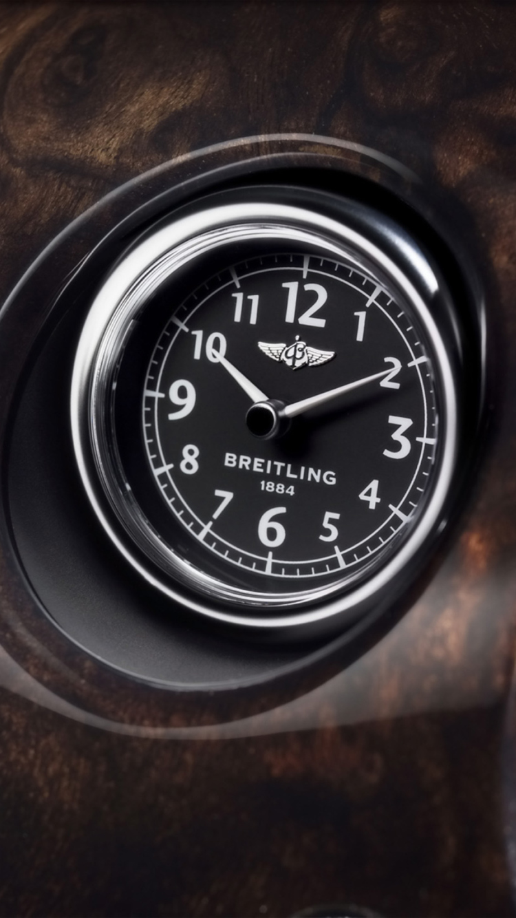 Sfondi Bentley Continental - Breitling Clock 750x1334
