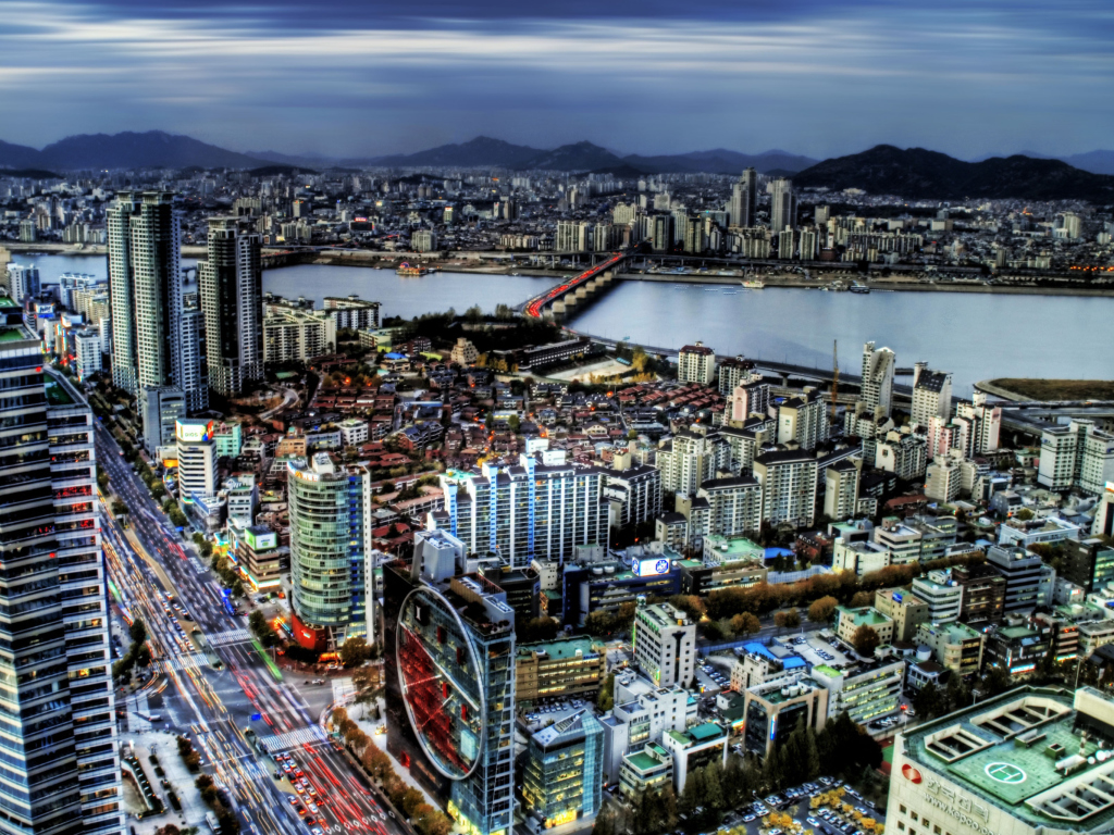 Обои Seoul Panorama South Korea 1024x768