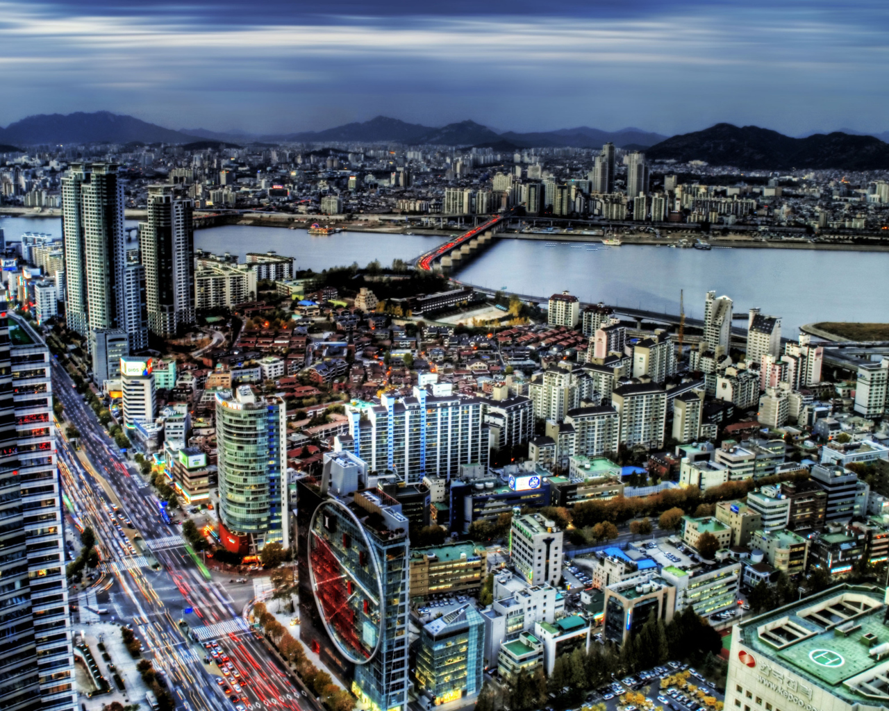 Das Seoul Panorama South Korea Wallpaper 1280x1024