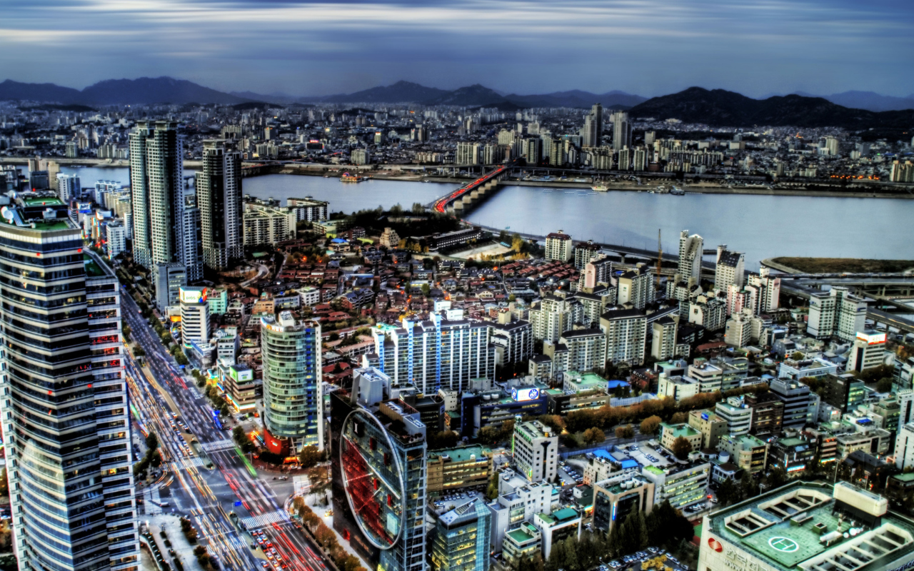 Das Seoul Panorama South Korea Wallpaper 1280x800