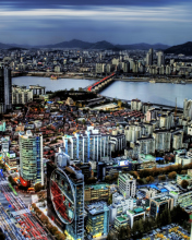 Обои Seoul Panorama South Korea 176x220