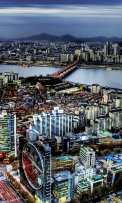 Das Seoul Panorama South Korea Wallpaper 240x400