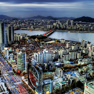 Kostenloses Seoul Panorama South Korea Wallpaper für 208x208