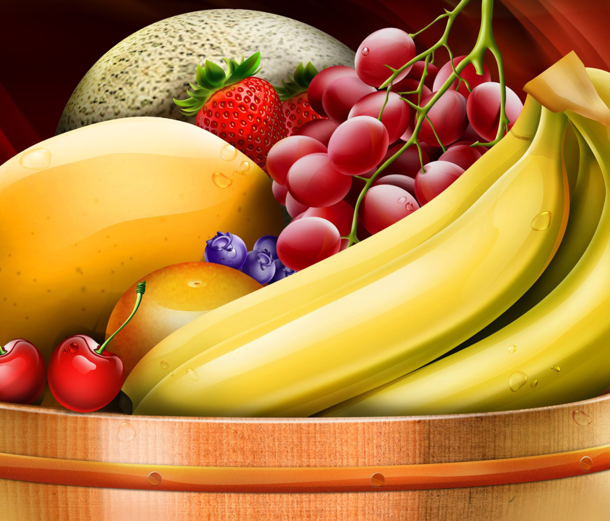 Fruit Basket wallpaper 1200x1024