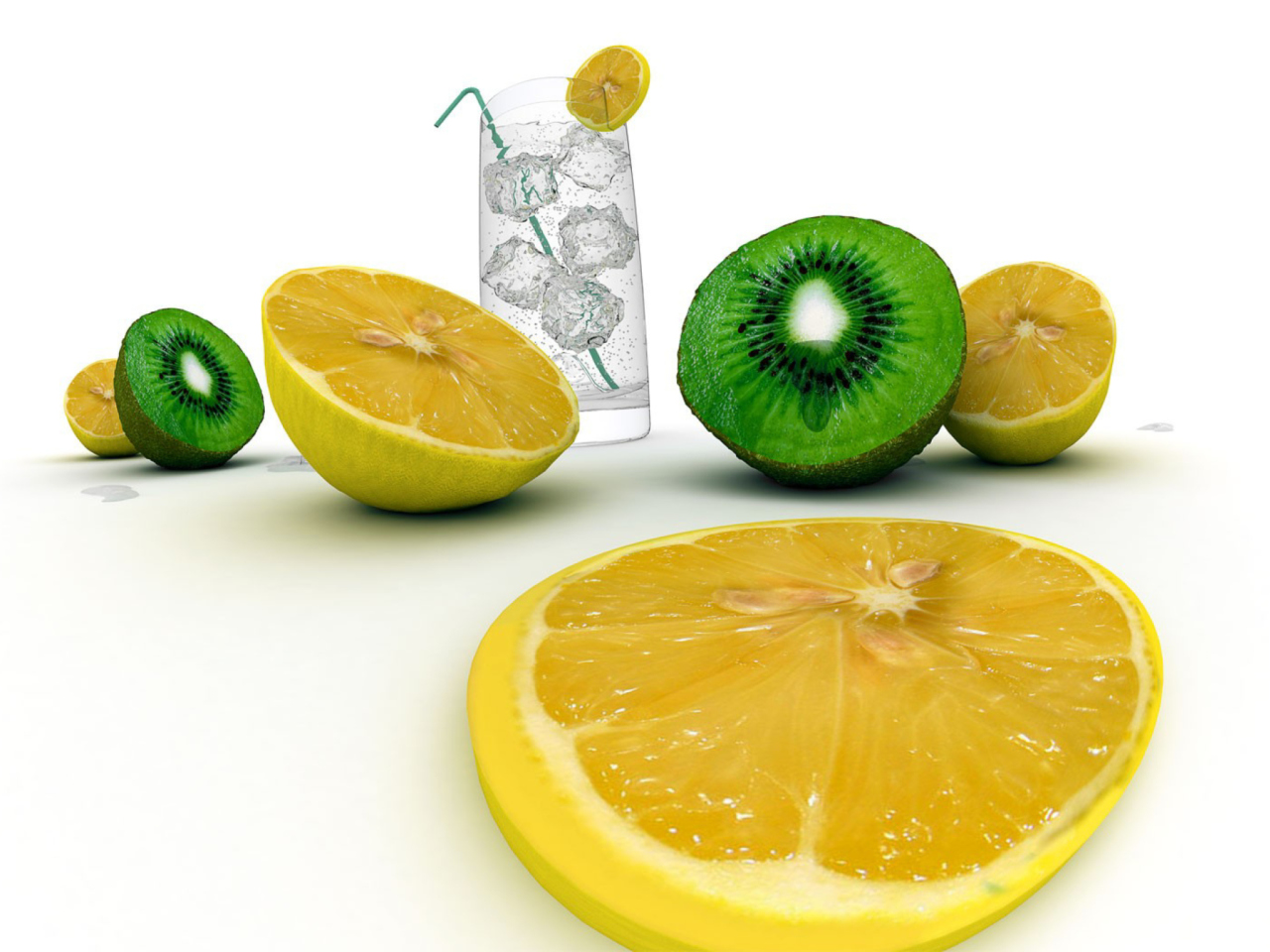 Das Lemons And Kiwi Wallpaper 1280x960