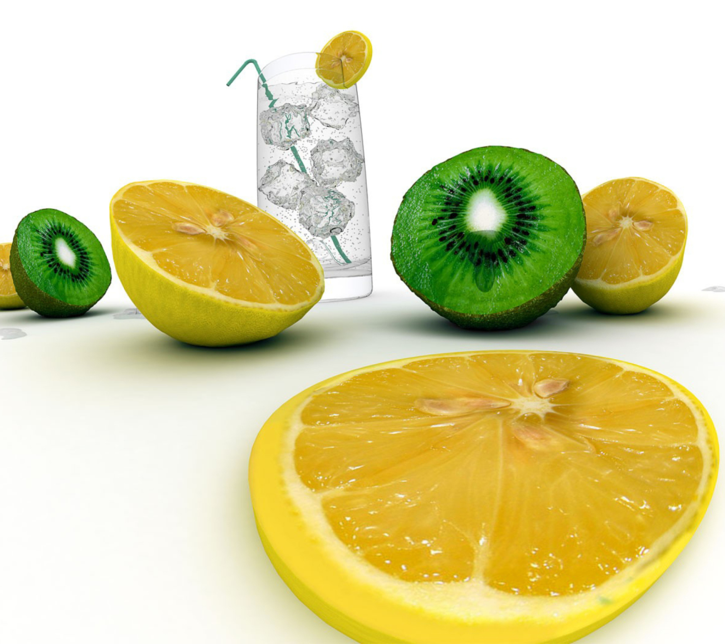 Lemons And Kiwi wallpaper 1440x1280