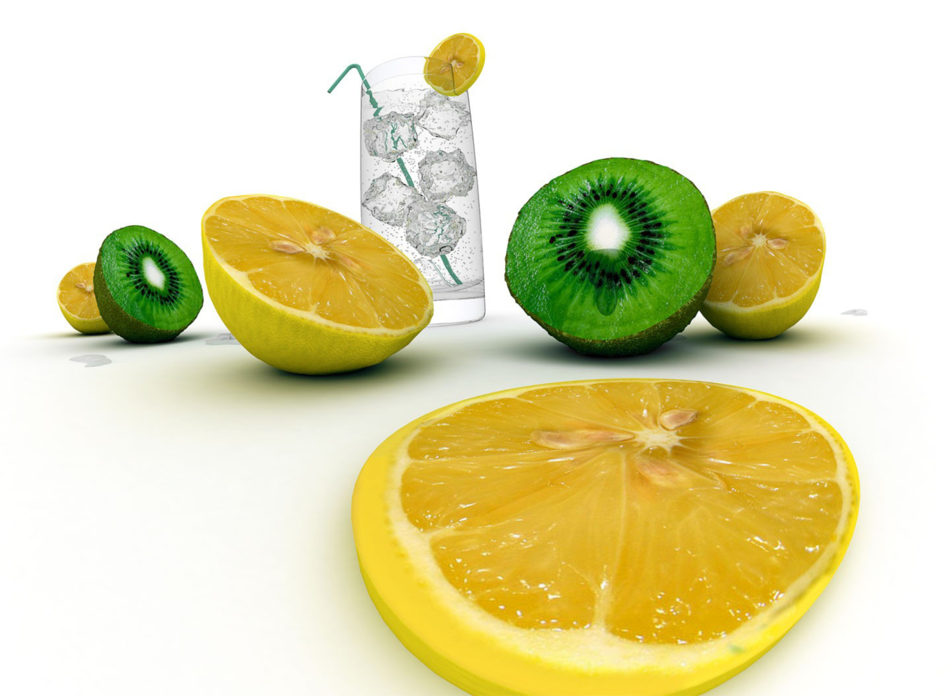 Обои Lemons And Kiwi 1920x1408
