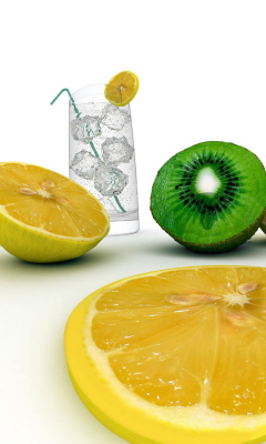 Das Lemons And Kiwi Wallpaper 240x400