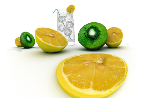 Das Lemons And Kiwi Wallpaper 480x320